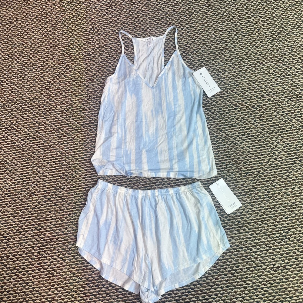 NWT Athleta Nighttime Bliss Tank Top And Shorts SET Super Soft Sz M Loungewear